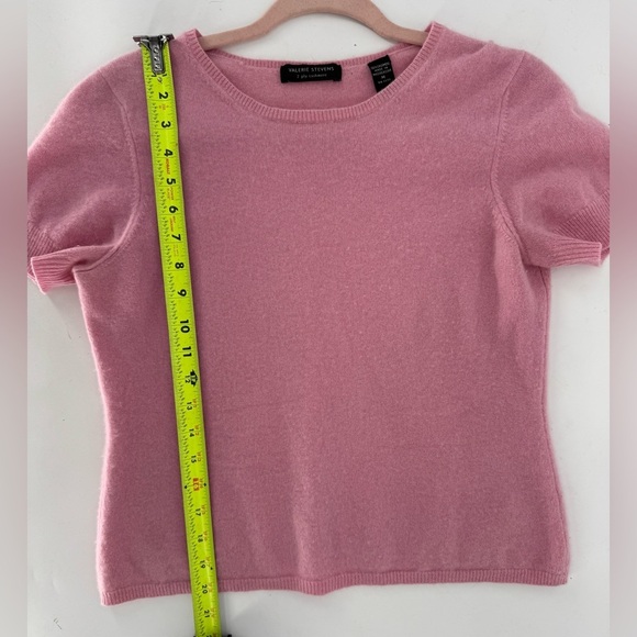 Valerie Stevens 2 Ply 100% Cashmere Short Sleeve Blouse - Picture 7 of 10